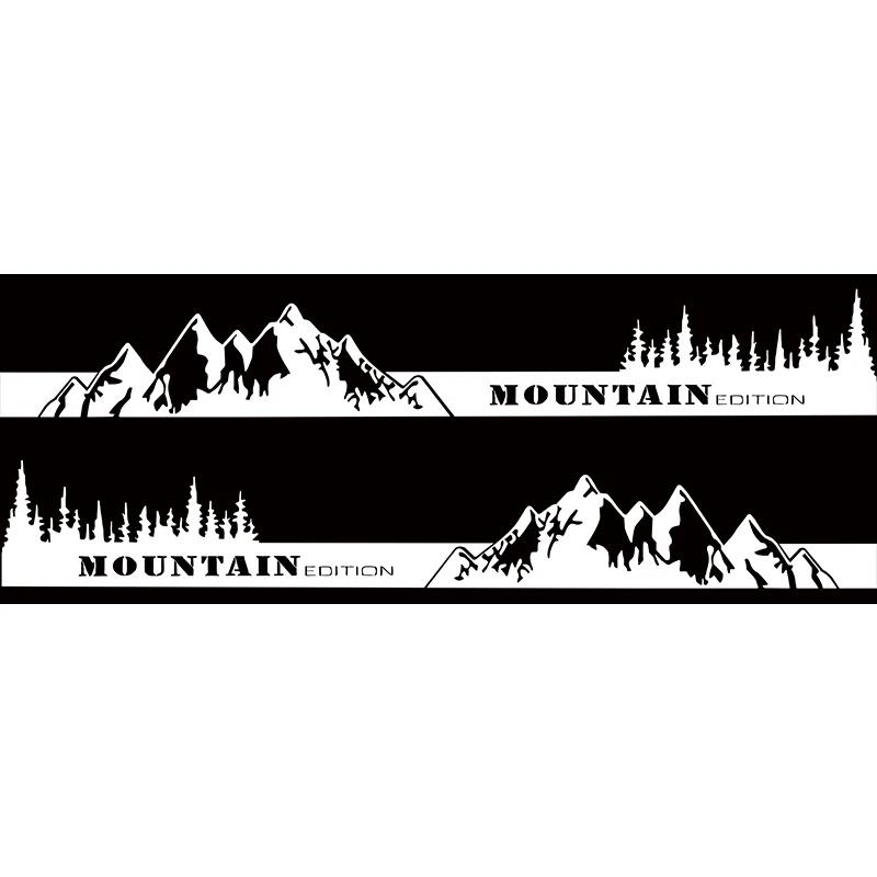 Large Mountain Trees Side Body Car Sticker Forest Landscape Auto Vehicle Door Sides Vinyl Decal for SUV Caravan RV Van Camper
