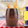 Натуральная деревянная пивная кружка ретро большой емкости для чая, молока, сока, классическая деревянная кружка для питья