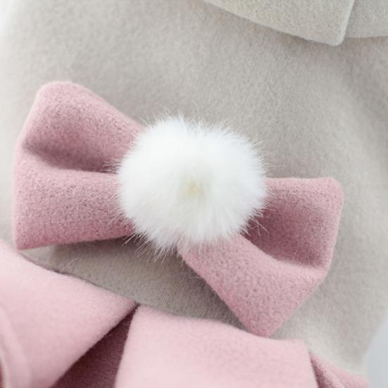 Yousheng Pet Cats Dog Clothes Multi-Layer with Bow-tie Ball Decoration 2-Legged Easy To Wear Hooded Pet Dress