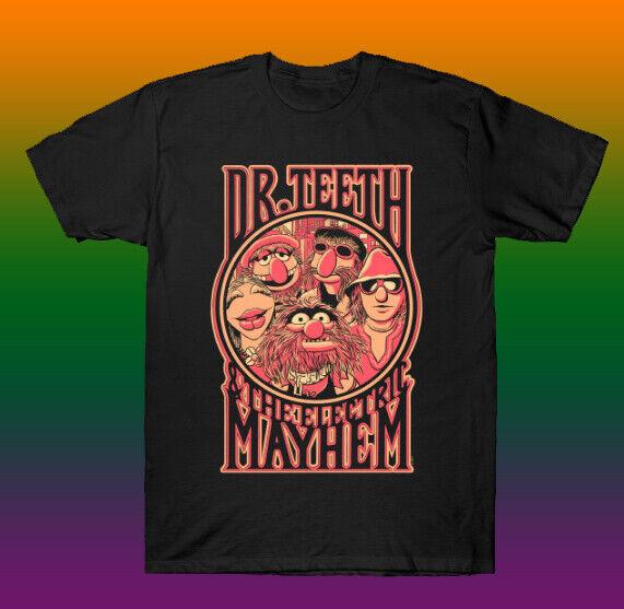 Новая футболка Dr Teeth and the Electric Mayhem для мужчин S-5XL, черного цвета, унисекс футболка - Мужская летняя хлопковая футболка с принтом
