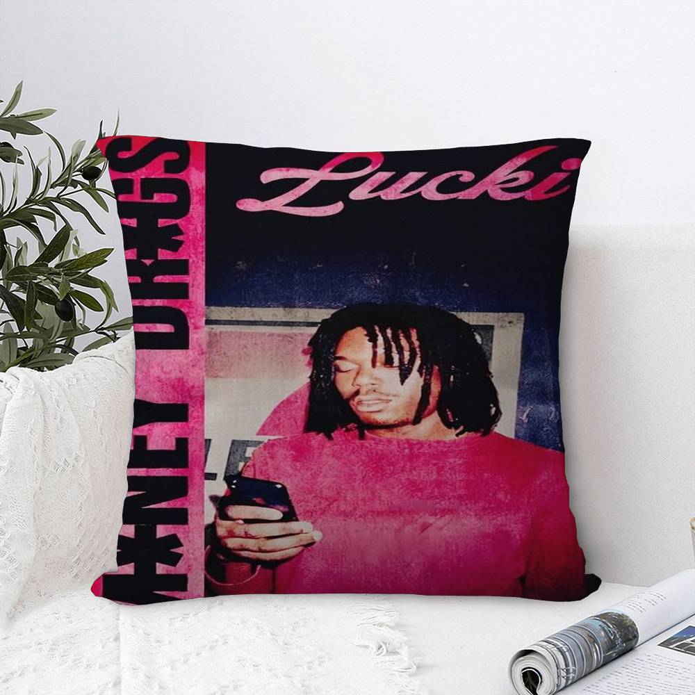Rapper W-WAKE UP LUCKI 45*45cm Cushion Cover Pillow Cover Decor Pillowcase Home Pillowcase for Couch Pillow