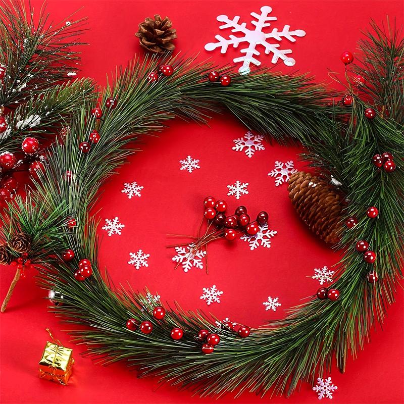 20/10PCS Christmas Wine Red Berry Artificial Xmas Decor Froth Vivid Holly Berries Home Decoration New Year Party Accessories