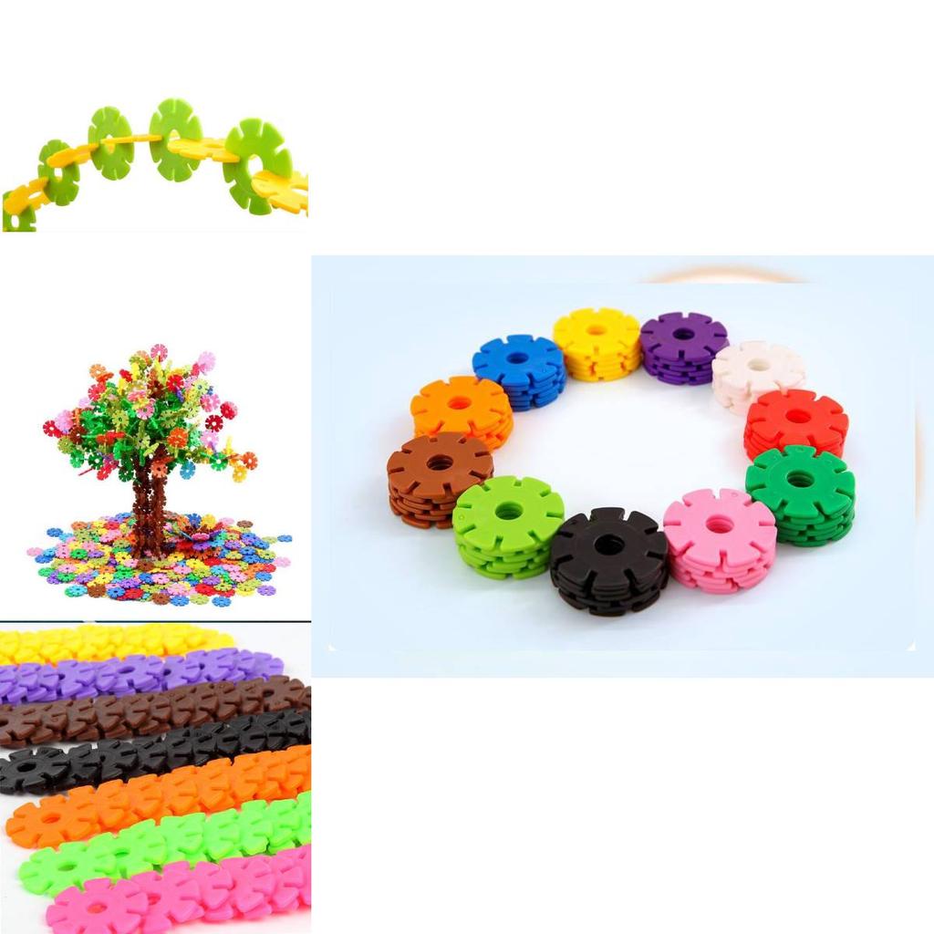 Vibrant Snowflake Building Blocks For Kids Plastic Educational Toy Set 400-800 Pieces