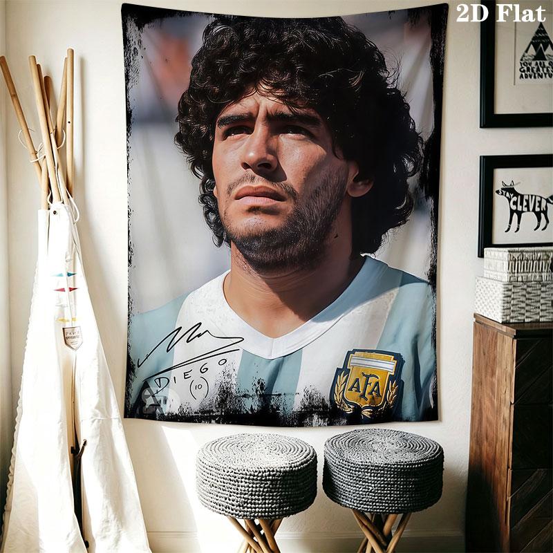1PC Football Superstars Wall Hanging Printed Fabric Blanket Decorative Tapestries for Bedroom Living Room Home Decor