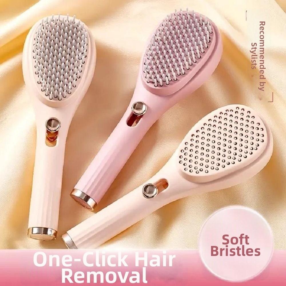 Self Cleaning Retractable Hair Comb Anti Static Scalp Massage Comb Detangling Brush Styling Tool
