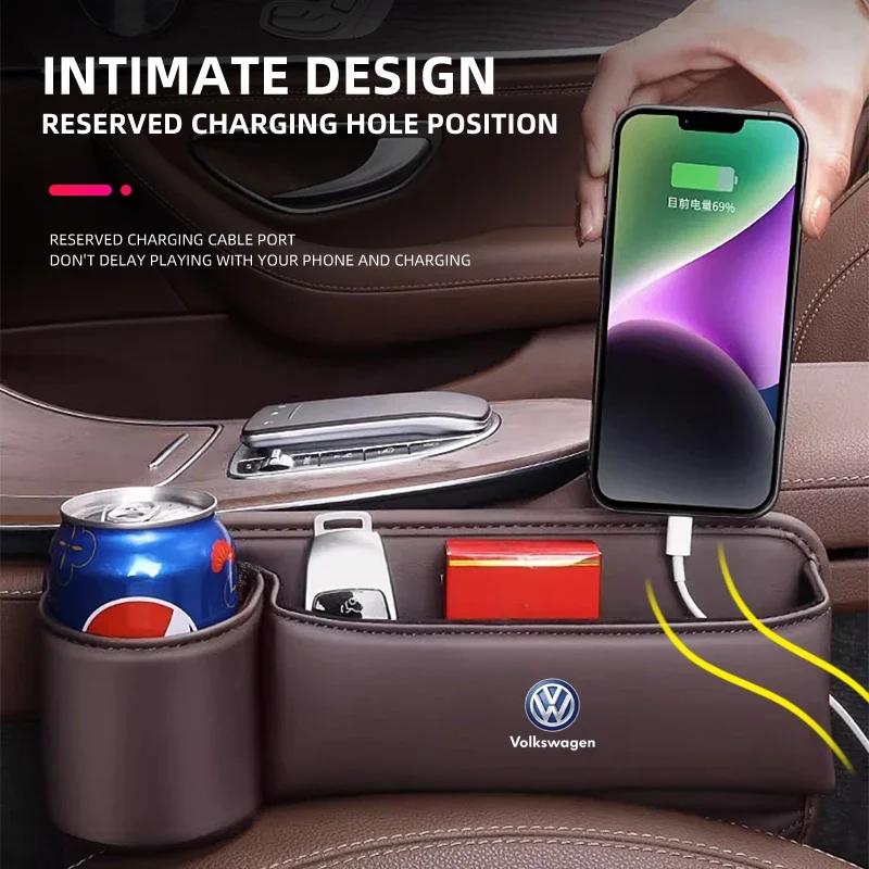 qwe3Car Sticker For VW Volkswagen Jetta MK5 Golf Car Seat Gap Organizer Storage Box Pocket For Volkswagen Tiguan Bora POLO PASSAT C