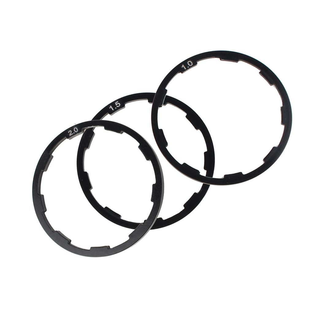 3 Pcs 1mm+1.5mm+2mm Bike Flywheel Hub Spacer Bicycle Bottom Bracket Axle Washer Gasket