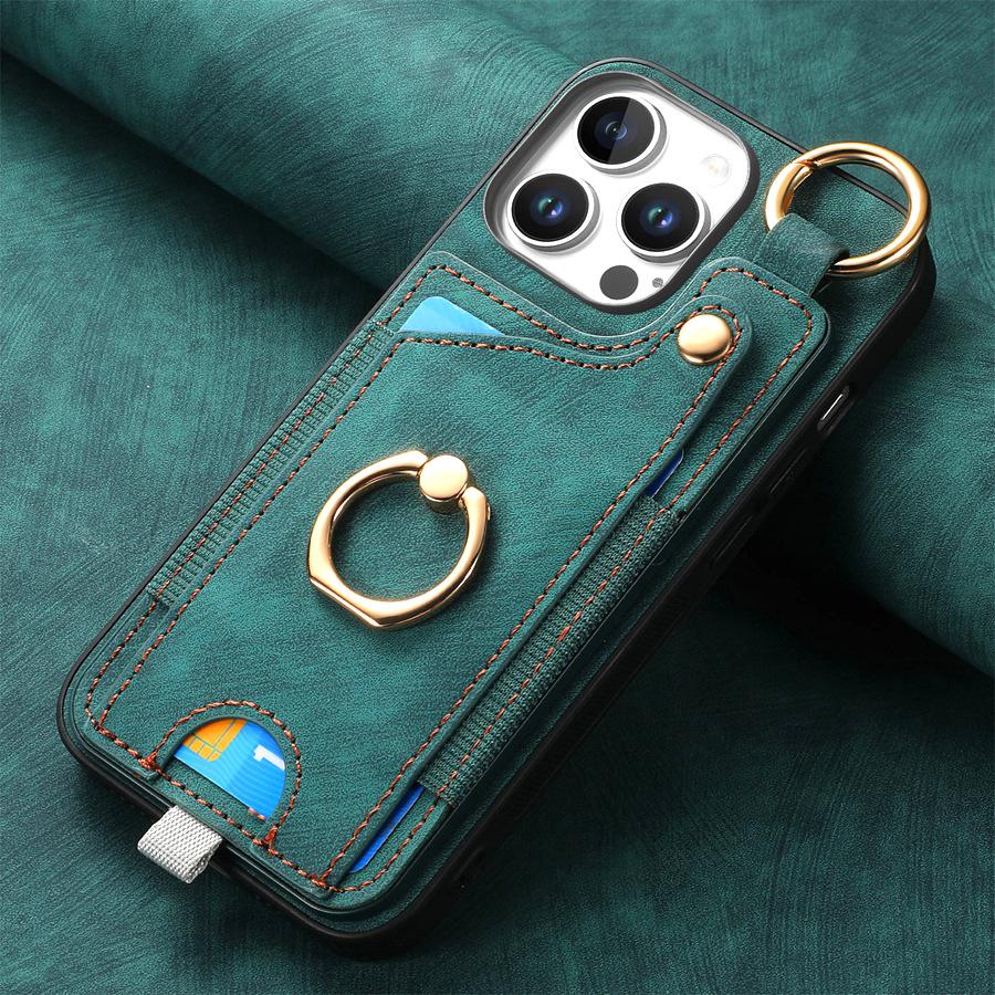 Кольцо-подставка, держатель для карточек, чехол-кошелек для iPhone, Samsung, Xiaomi, Google, задняя крышка из искусственной кожи