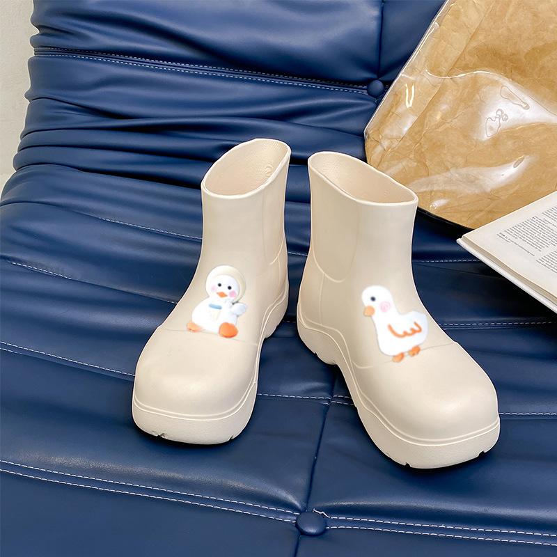 Duck Aqua Shoes женские водонепроницаемые резиновые сапоги конфетного цвета водонепроницаемые сапоги для молодежи для девочек EVA водонепроницаемые сапоги женские розовые до середины голени дождевые сапоги
