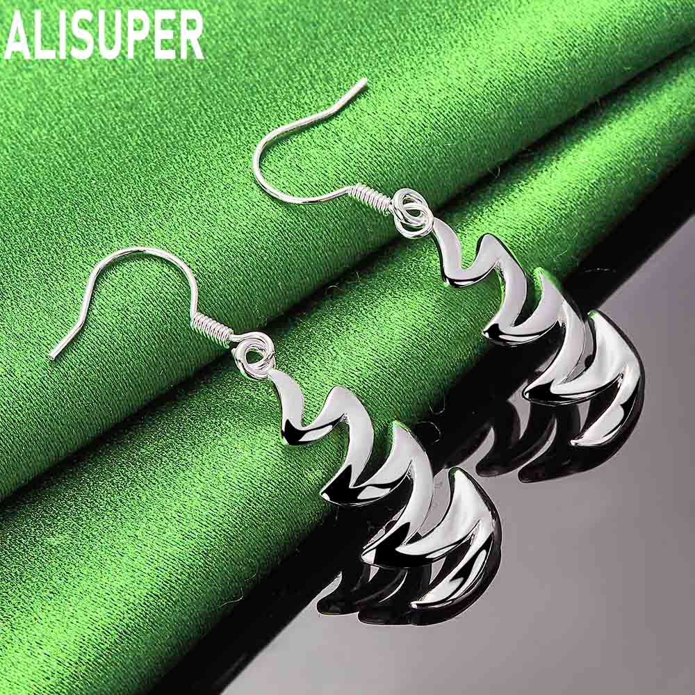 Кулон в форме полумесяца из стерлингового серебра 925 пробы с серьгами-гвоздиками Модный шарм Свадебные украшения
