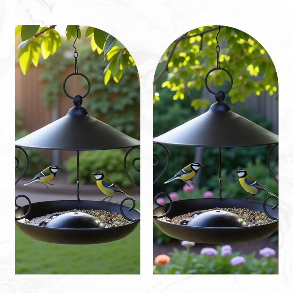 Rainproof Bird Food Dispenser Iron Bird Feeding Tray Garden Decor Bird Feeder  Hummingbird