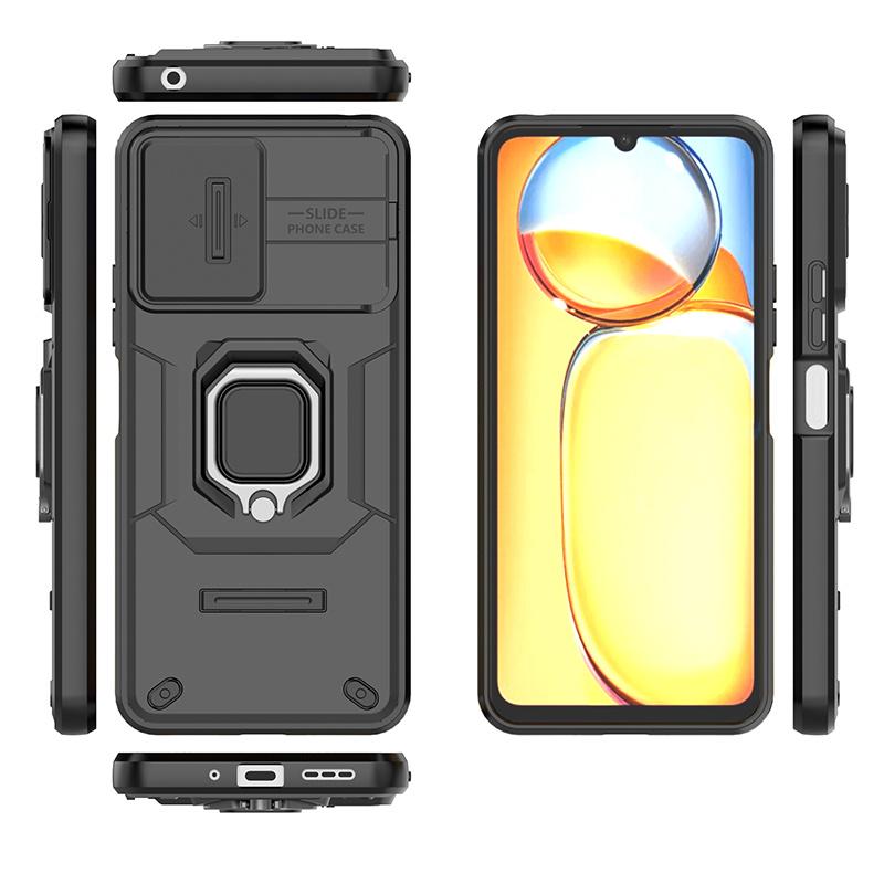 Funda For Redmi 13C 13 C Case Armor Shockproof Phone Cases For Poco C65 C 65 PocoC65 Camera Protective Ring Stand Cover Redmi13C