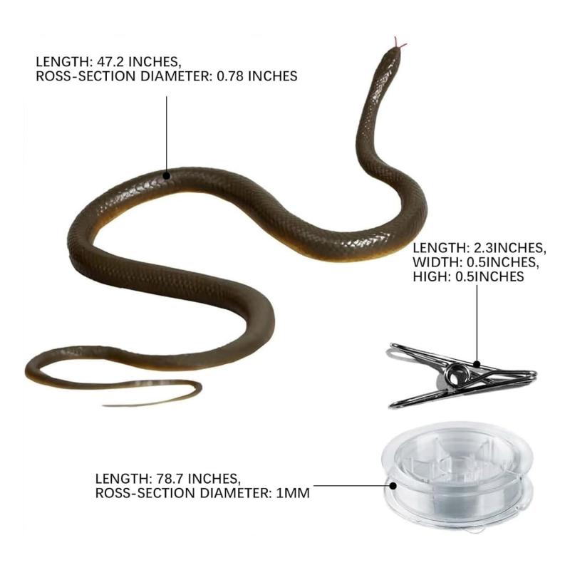 Snake Prank with String Clip Realistic Rubber Snake Prank for Teasing Friends Funny Prank Kit for Adults Prank Stuff