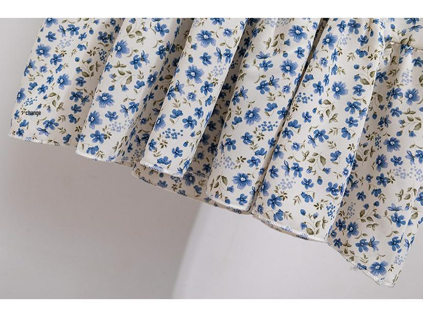 Summer Floral French-Design Dress - High-End, Short-Sleeved, Medium-Length for Women