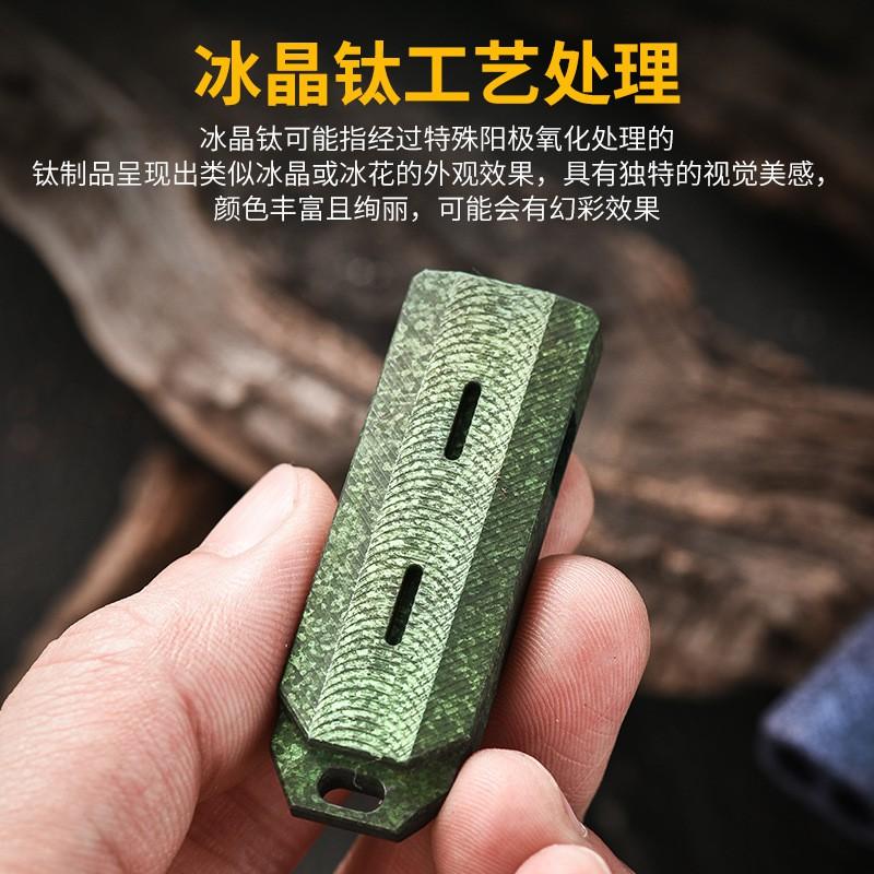 Titanium Survival Whistle With Compass Pendant EDC Outdoor Gear High Decibel Emergency Signal Tool