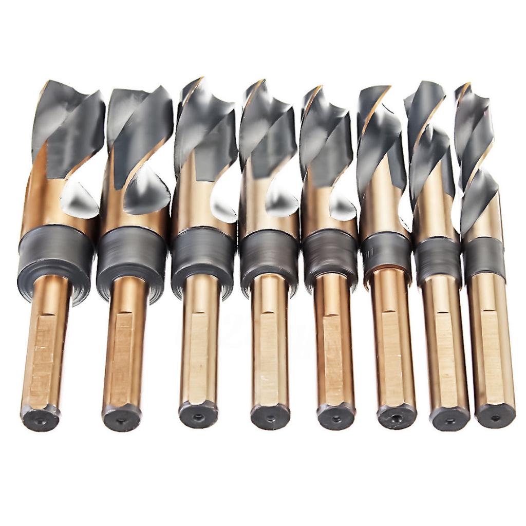 8Pcs Lathe Reduced Shank HSS Bench Twist Drill Bit Set CNC Metric 14-25.5mm