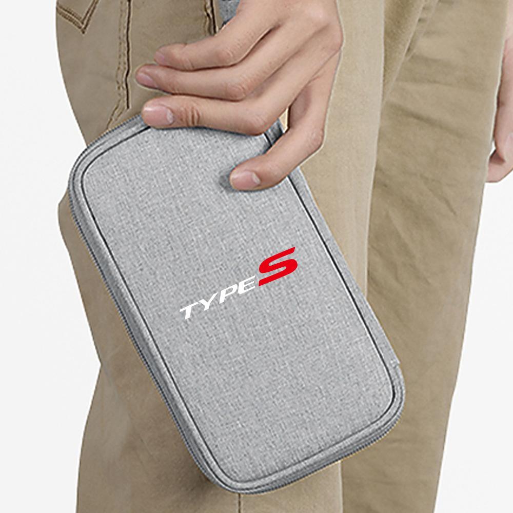 AQW1 Car Digital Supplies Storage Bag Key USB Cable Earphone Organizer Box For Honda Civic Accord Hrv Jazz CR-Z Element Insight MDX
