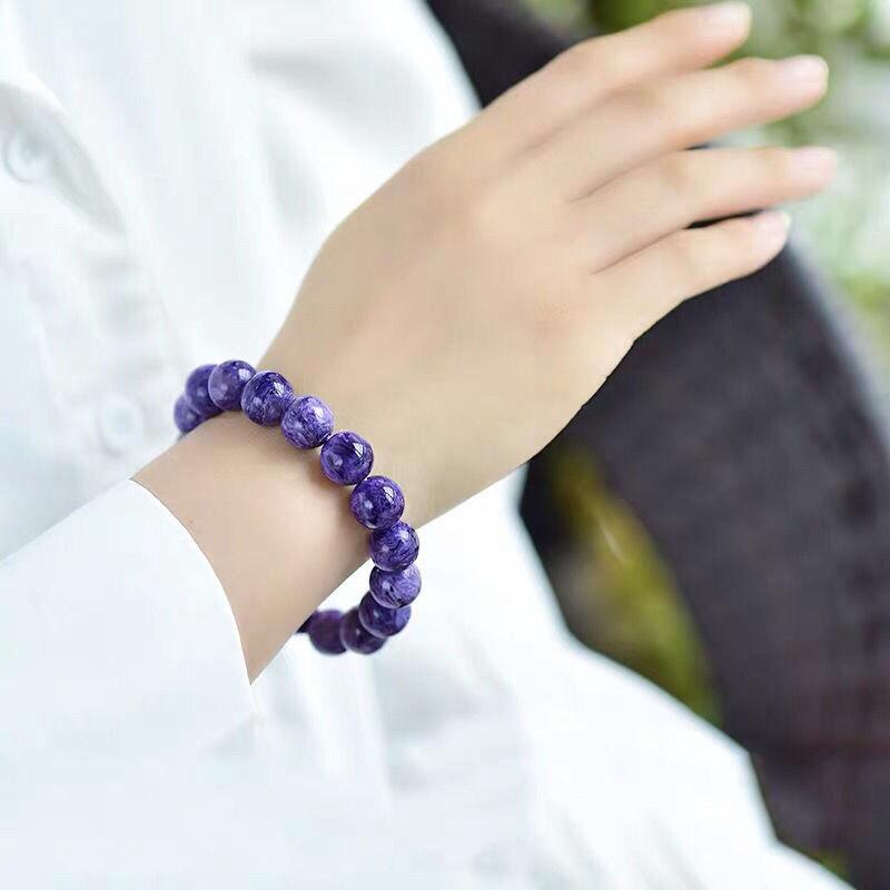 Натуральный высококачественный эластичный браслет с аметистом, браслет с рисунком дракона, аметист, нефрит, браслет для мужчин и женщин, модные подарки для пар