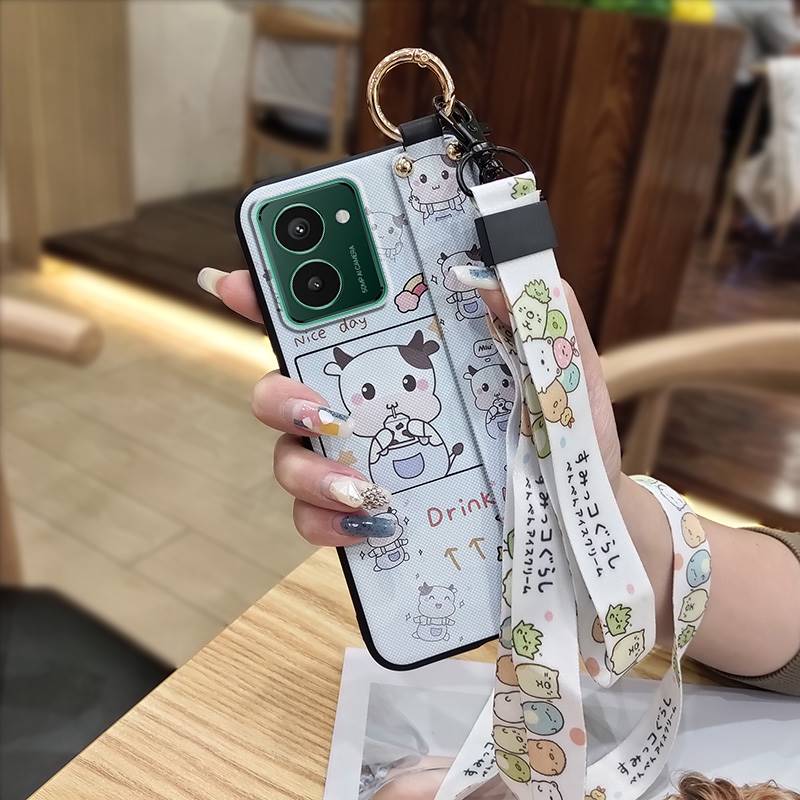 Cartoon Wristband Phone Case For Nokia HMD Pulse/Pulse+/Pulse Pro Shockproof Anti-knock Wrist Strap Fashion Design Ring