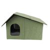 Уличный домик для кошек Водостойкий Всепогодный Просторный Закрытый Складной Кошачий Приют для Всех Сезонов Армейский Зеленый