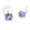Pt900 Platinum 3mm Stud Earrings with December Birthstone Tanzanite (Pair)