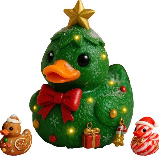 1/3Pcs Duck Ornament Handmade Texture Festive Christmas Decoration with Gift Bowknot Crutch Decor Xmas Duck Statue