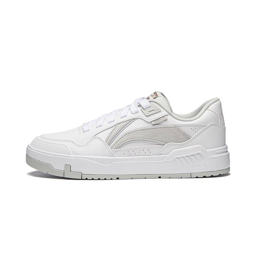Li Ning Common 80s Fashion Comfortable Non-Slip Wear-Resistant Low-Top Skate Shoes Men Sneakers White AGCU157-2