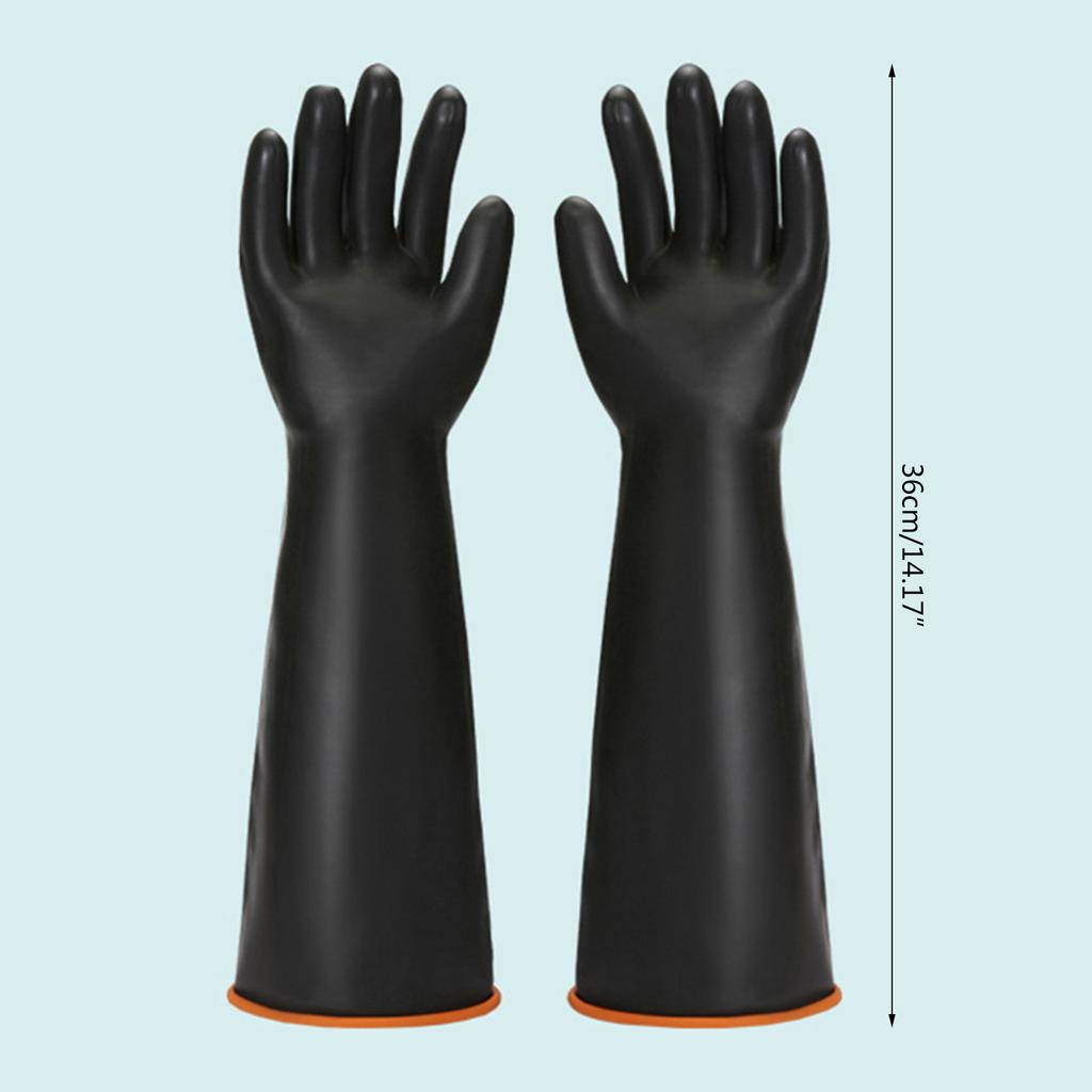Rubber Chemical Resistant Gloves Reusable Heavy-duty Safety Work Gloves Acid & Alkali Protections Non-Slip Gloves 1 Pair