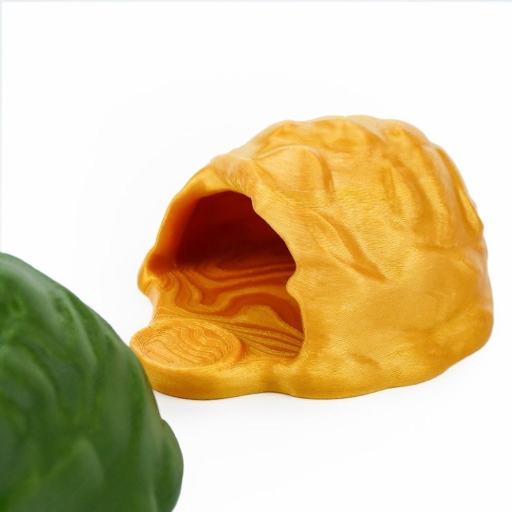 Simulation Rock Reptile Hideout Sturdy PETG Hidden Cave Shelter Lizard Feeder Turtle Tank