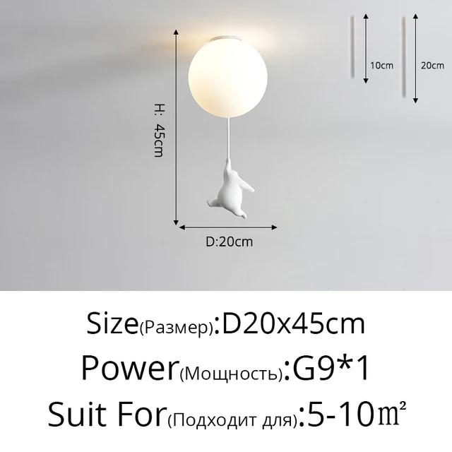 Мультяшный медведь Детские светодиодные люстры Воздушные шары Светильники для детей Спальня Гостиная Столовая Подвесные светильники Дизайнерские лампы