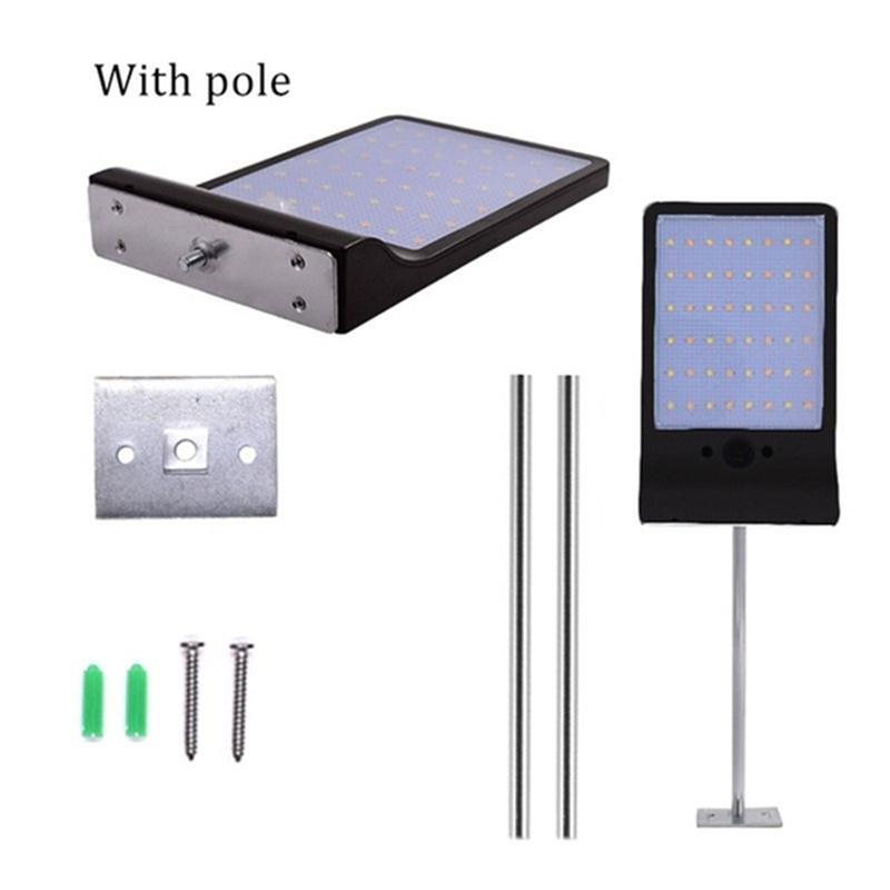 Solar Wall Lights Outdoor Waterproof 36/48 LED Solar Powered Motion Sensor Wall Lamp with Mounting Pole For Garden Pathway