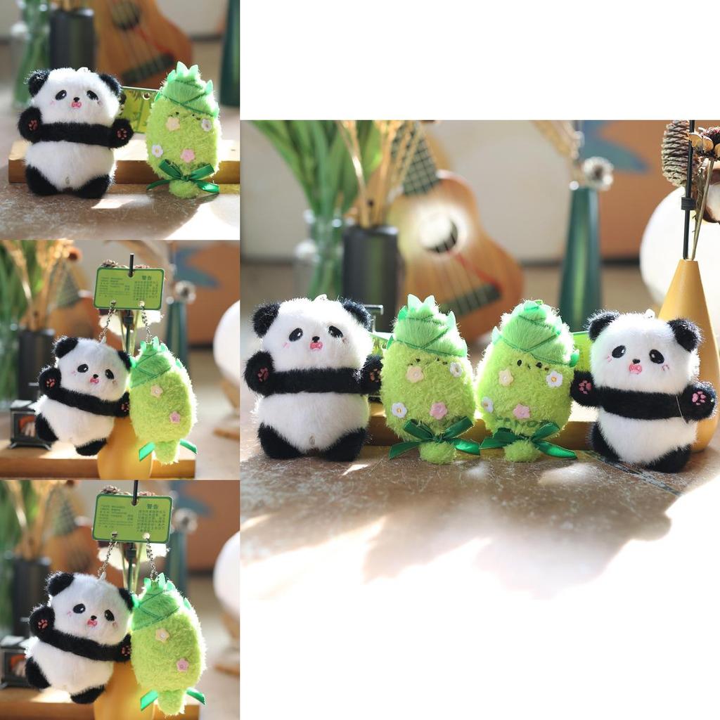 Bamboo Panda Plush Keychain Ultra Soft Stuffed Animal Backpack Charm Gift For Kids