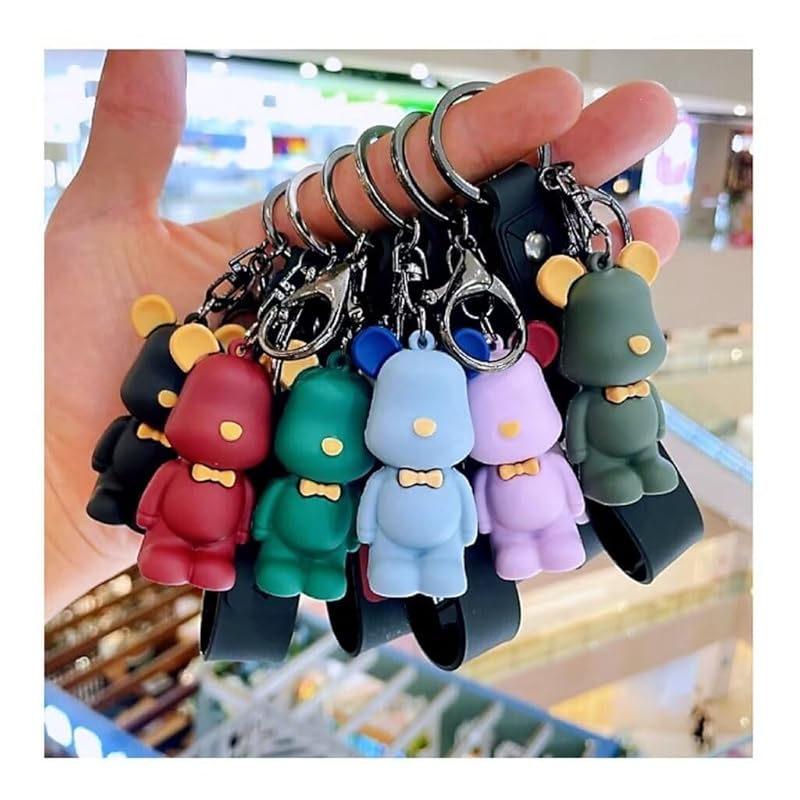 [Godfun] Брелок для ключей Cowes Популярность милый трехмерный простой милый медведь автомобильный брелок ремешок украсить друга любовника Present-Style4