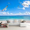 Обои Ocean Beach Настенные фрески Sky Island Съемные 3D-фотографии на стенах Гостиная Спальня ТВ Фон Домашний декор