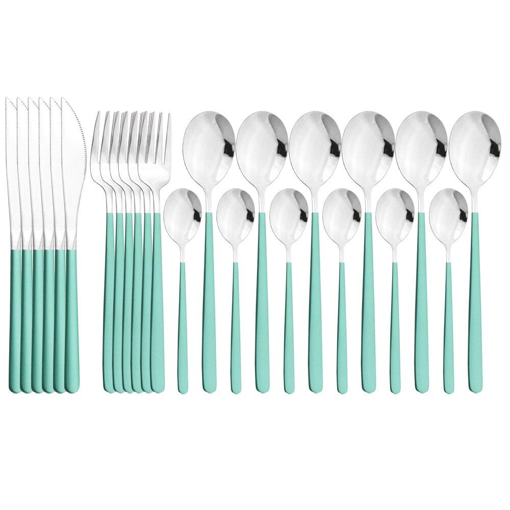 Набор столовых приборов из розового золота 18/10, набор столовой посуды из нержавеющей стали, 24 шт./компл., ножи, вилка, ложка, набор столовых приборов, набор кухонной посуды