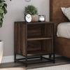 VidaXL Bedside Tables 2 Pcs Brown Oak Engineered Wood and Metal, Side Table, Bedside Cabinet, Side Table for 848708