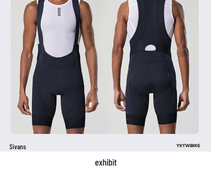 Мужские летние велошорты с лямками YKYWBIKE - Дышащие, Влагоотводящие, Дизайн с вырезами.