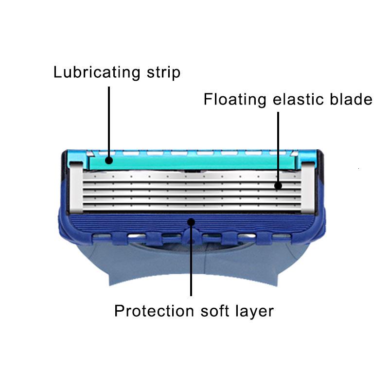 20 шт. ручные лезвия для бритья для мужчин, 5-слойные сменные головки из нержавеющей стали
