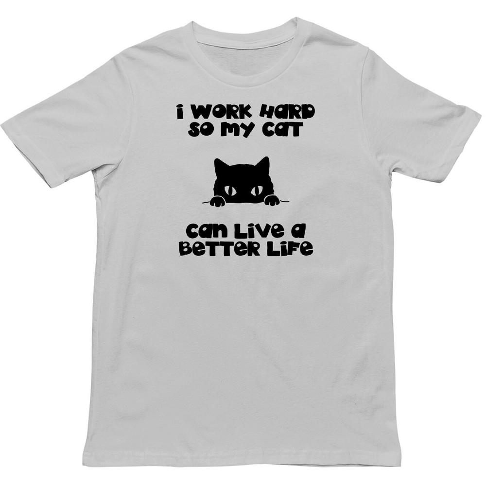 Funny Cat Shirt Animal Lover Gift Hardworking Pet Owner T Shirt X Mas Tee Top