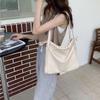 Summer Women PU Leather Shoulder Bag Female Large Capacity Drawstring Tote Bags Casual Handbags Lightweight Pleated Shopper Bags