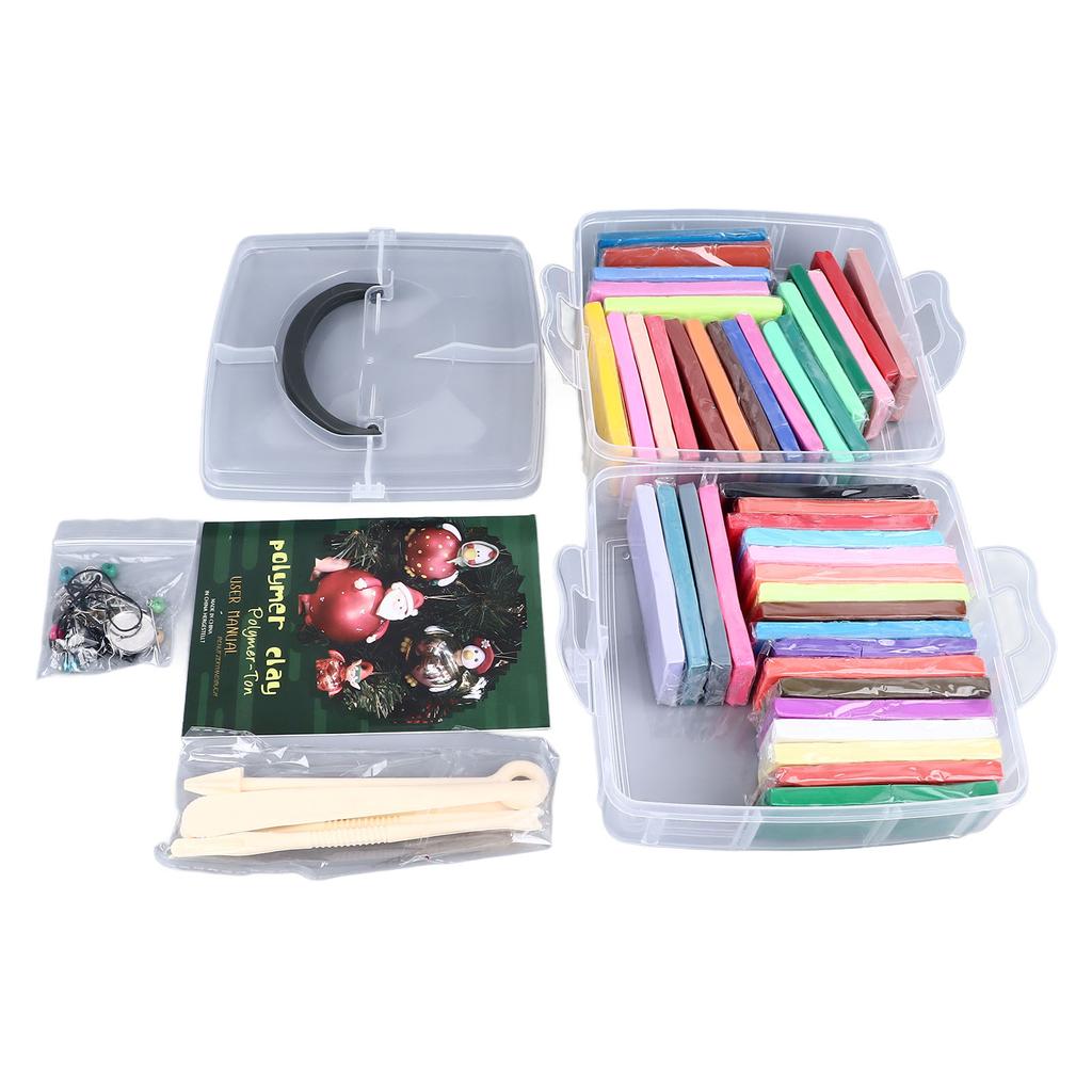 Набор полимерной глины 42 цвета 5 инструментов-шпателей Развивающая детская игрушка Набор для лепки для детей от 3 лет