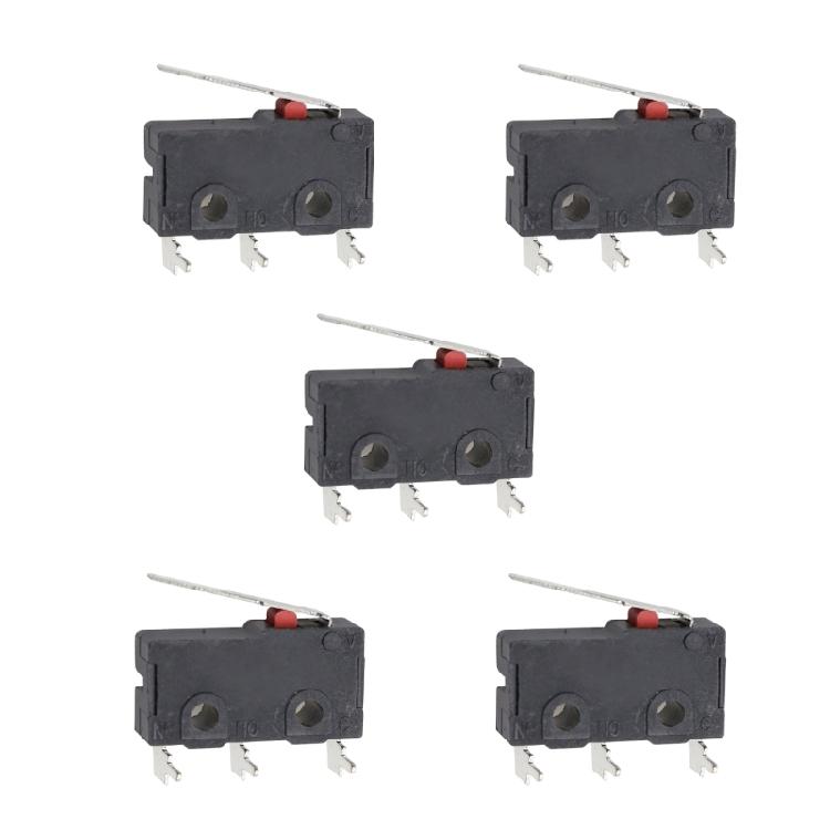 Black Housing Microswitch Assembly, KW11 KW12 Contact Button Control Unit with Metal Contacts and Rating Text Body