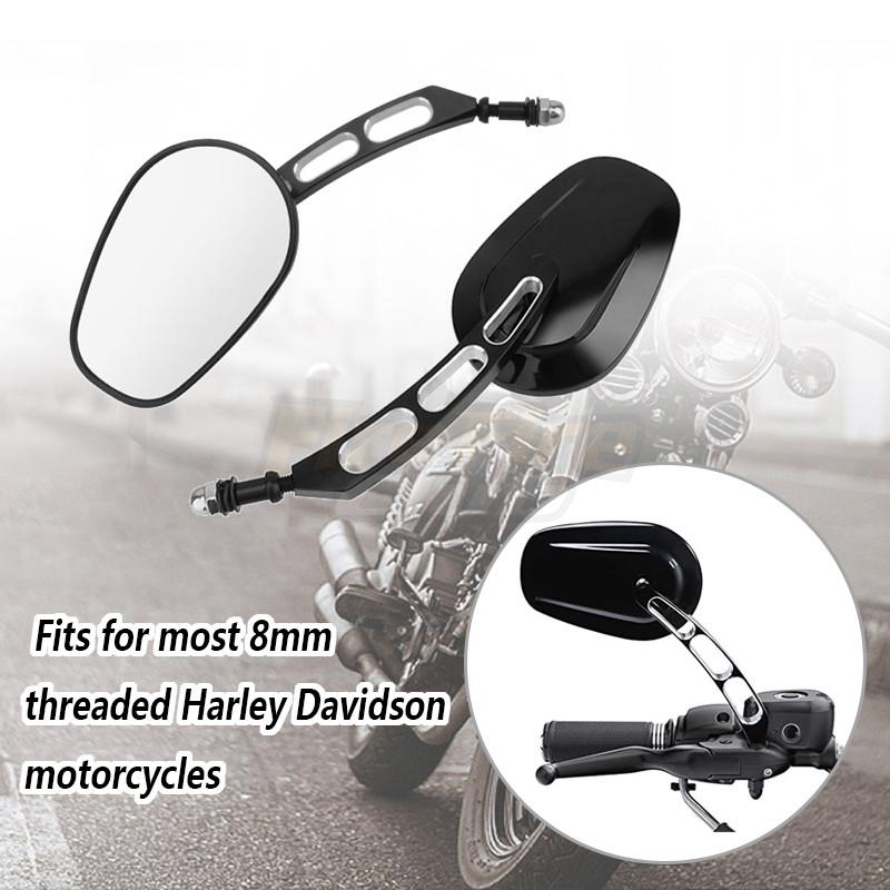Мотоциклетное зеркало заднего вида 8 мм, черные боковые зеркала для Harley Dyna Electra Glide Fatboy Iron 883 Road Glide Sportster 883 1200