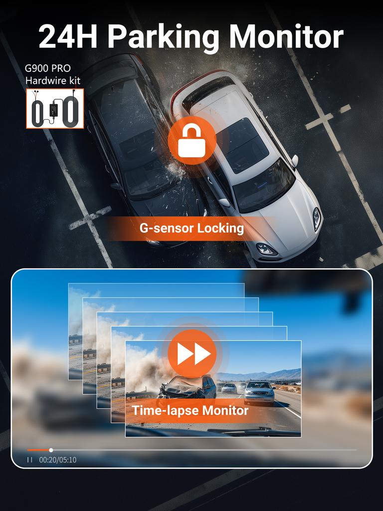 Dashcam for Cars 4K UHD Recording Car Camera HDR Night Vision Video Recorder Builtin WiFi 24H Parking Monitoring Car Accessories