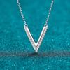 New Created Diamond V Letter Pendant Necklace For Women Men Sterling Silver Moissanite Necklace Birthday Anniversary Gift