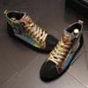 European Rhinestone Sequin Men's High Top New Network Red Shoes Korean Version Breathable High Top Board Shoes
