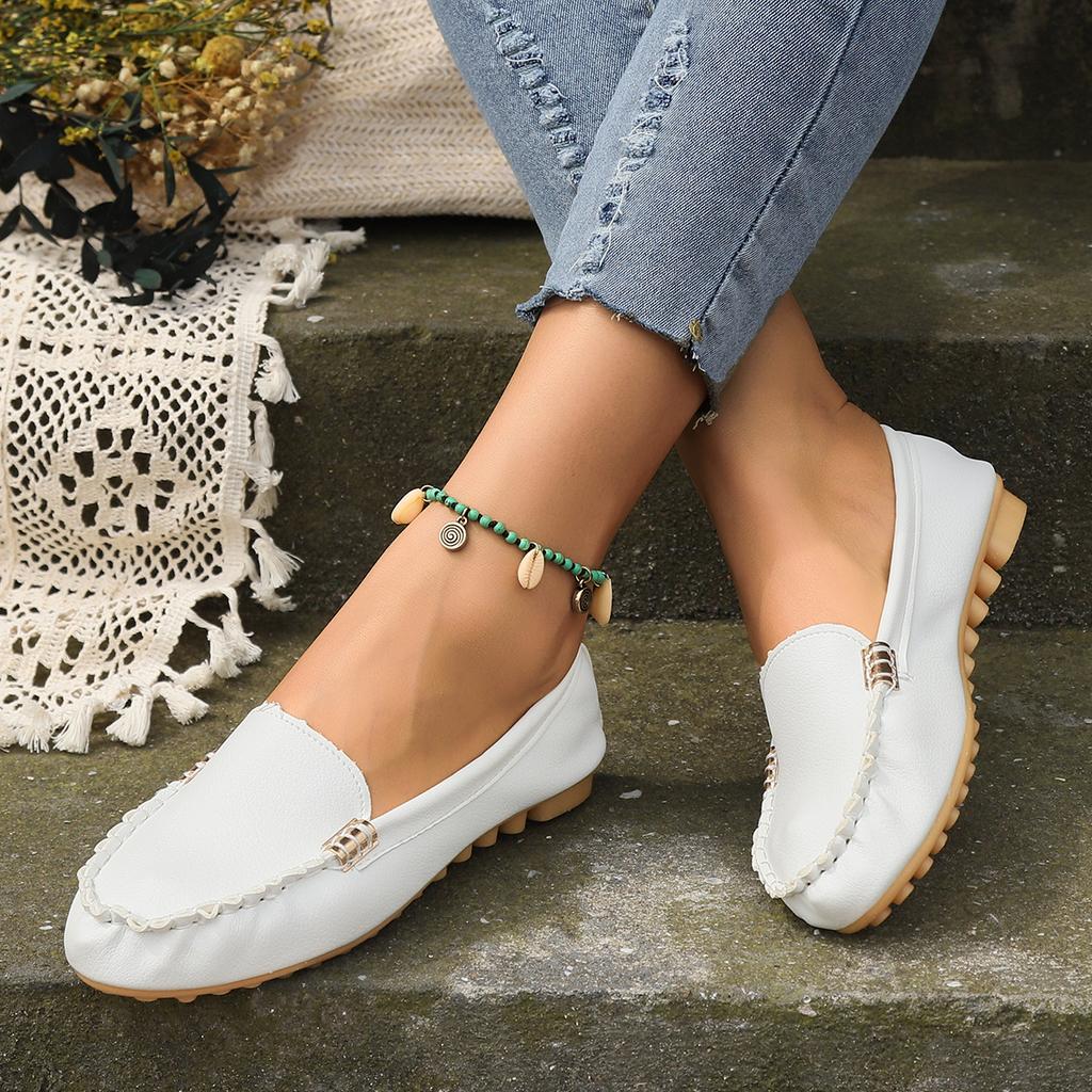 Spring and Summer Low-top Nurse Work Shoes, Comfortable Large Size Single Shoes, Women's Fashion Slip-on Shallow Casual Shoes