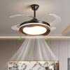 Chinese Style Silent Ceiling Fan with Light - Walnut Finish, Retro Design, High-End, Large Airflow for Bedroom or Restaurant.