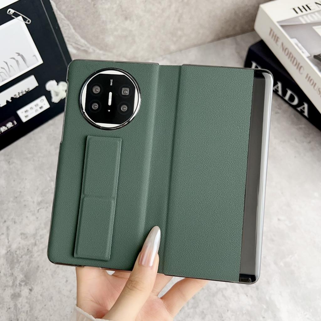 Для Huawei Mate X6 X5 X3 Чехол Чехол из веганской кожи Кожаный ремешок Подставка Ремешок на запястье Держатель для пальцев Чехол-книжка