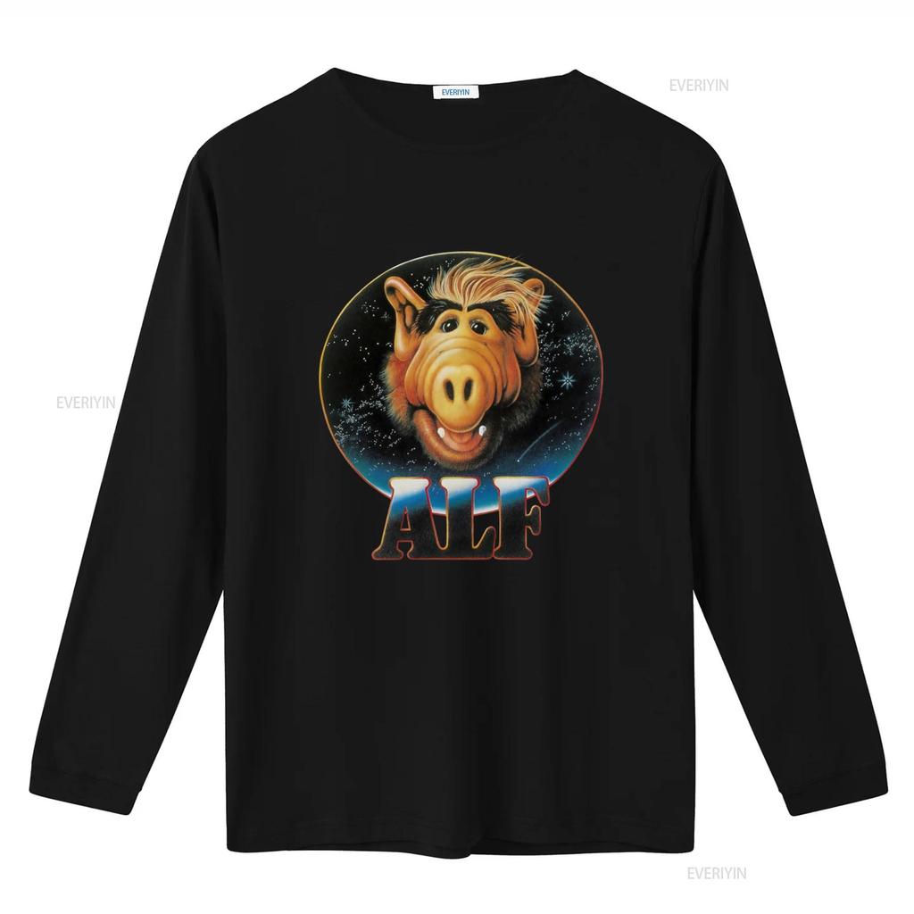 Футболка Alf Alien Lite Ретро Принт Персонажа Научной Фантастики Повседневная Удобная винтажная Стирка Дизайнерская одежда Топ Для Повседневной Носки